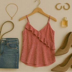 ☀️NWT J. Crew Pink Crushed Velvet Tank Top